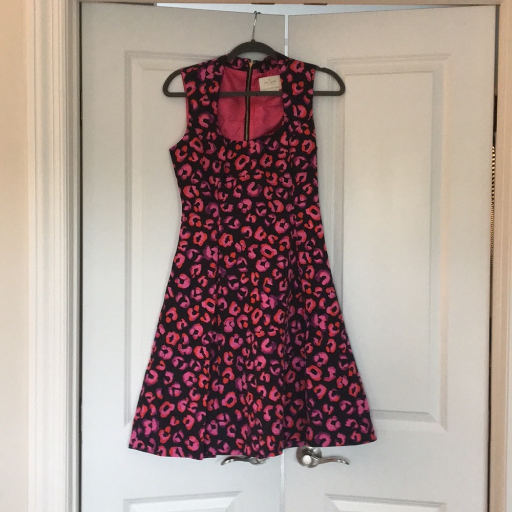 Kate Spade pink/black leopard dress